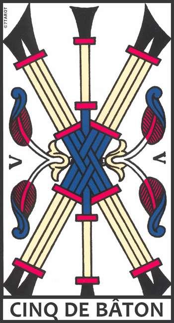 Quatre de Bâton Tarot de Marseille : interprétation complète en amour, travail, finances et avenir. Carte de stabilité, bonheur et réussite.
