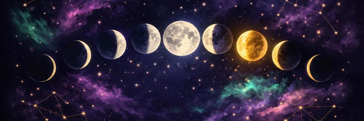 Calendrier lunaire ésotérique 2026-2027 : découvrez les phases de la Lune et leurs significations pour les prières, rituels, protections et demandes écrites.