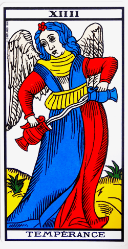 Découvrez la signification de Tempérance dans le Tarot de Marseille : harmonie, amour, travail, guérison émotionnelle et évolution positive.