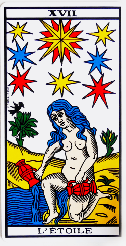 Découvrez la signification de L’Étoile dans le Tarot de Marseille : espoir, amour, protection, guérison et évolution positive.