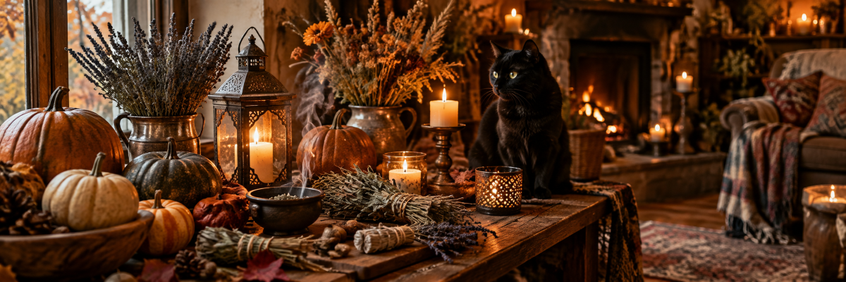 Découvrez comment protéger symboliquement votre maison à Halloween avec encens, herbes, bougies, sel et gestes simples de purification.